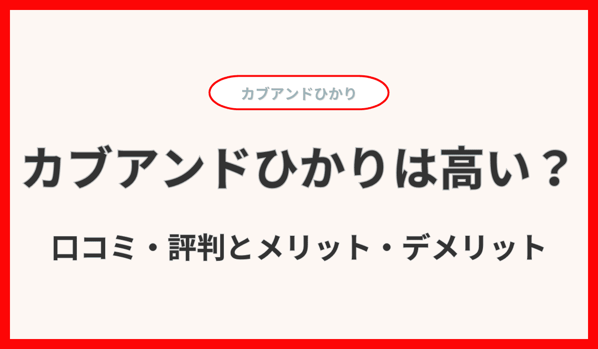 カブアンドひかりのは高い？口コミ・評判とメリット・デメリットを解説！